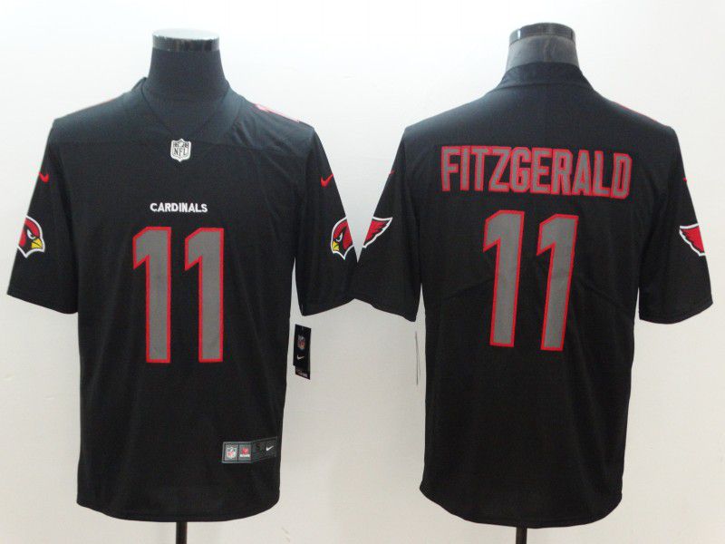 Men Arizona Cardinals #11 Fitzgerald Nike Fashion Impact Black Color Rush Limited NFL Jerseys->seattle seahawks->NFL Jersey